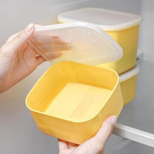 TOPINCN Cheese Holder, Airtight Sliced Cheese Container with Lid, Plastic Refrigerator Storage Box for Cheese Vegetables Fruits, Cheese Storage Box for Fridge (S) - size: S