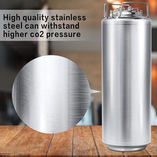 TMCRAFT 6.5 Gallon Ball Lock Keg, Stainless Steel Double Ball Lock Post Corny Keg with Quick Disconnect Set for Home-brewing(24.5L)