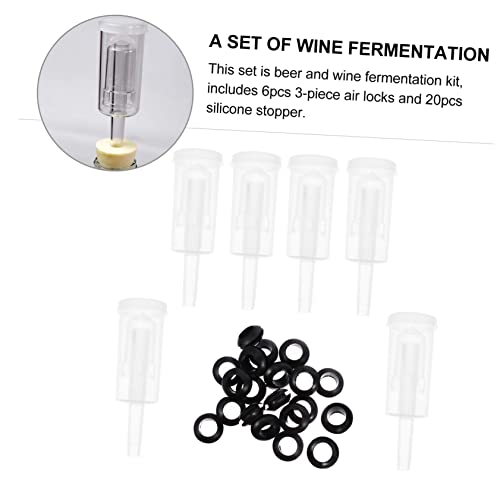 DECHOUS 3-Piece One-Way Brewing Stopper Set Silicone Air Locks for Fermentation Sturdy Brewing Stoppers Lids for Home Supplies