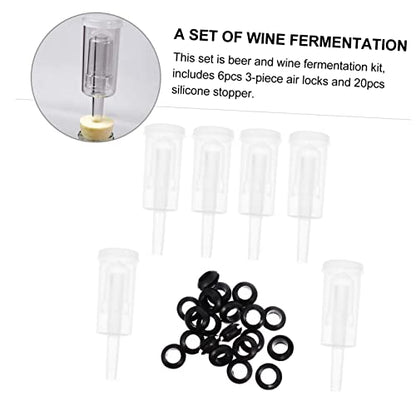 DECHOUS 3-Piece One-Way Brewing Stopper Set Silicone Air Locks for Fermentation Sturdy Brewing Stoppers Lids for Home Supplies