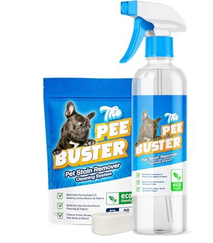 The Pee Buster Pet Stain Remover - Cleaning Spray for Dog and Cat Urine with 5 Cleaning Tablets