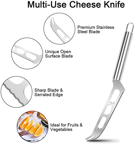 Linwnil Cheese Slicer Set Stainless Steel Wire Cheese Slicer Thickness Adjustable Cheese Cutter for Cutting Soft, Semi-Hard, Hard Cheeses (cheese 3+1, PCS, 4) - size: cheese 3+1