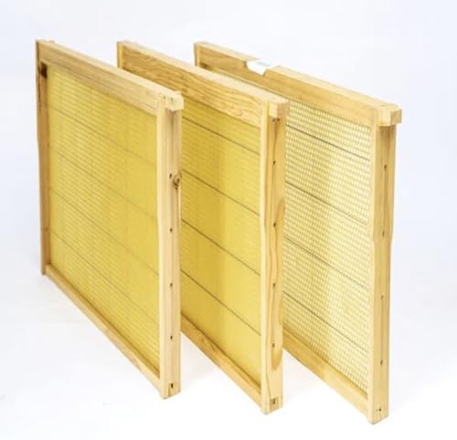 Bee Hive Langstroth Frames DEEP size 100% Bee Wax Foundation with Wire- 20 PACK