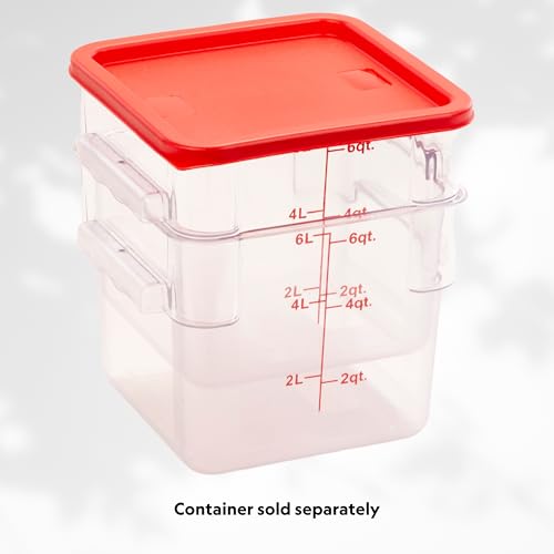 FSE FCC68 Reusable Cover for 6 & 8 Quart Container, Square, Red, NSF - style: Lid Only
