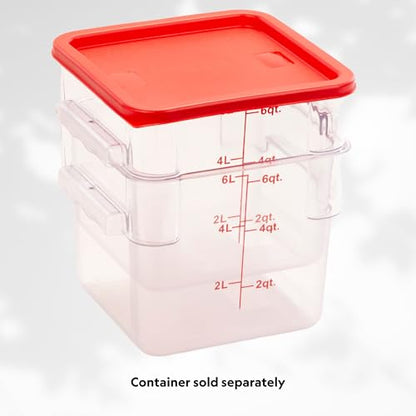 FSE FCC68 Reusable Cover for 6 & 8 Quart Container, Square, Red, NSF - style: Lid Only