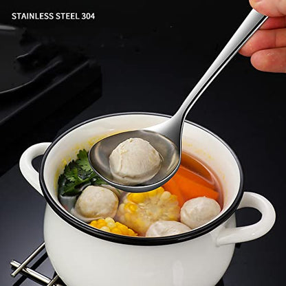 Small Ladle 8.6 Inch Gravy Ladle 18/8 Stainless Steel Ideal for Serving Soup Sauce Set of 2,Silver