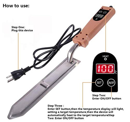 Electric Honey Uncapping Knife with Temperature Control Switch Beekeeping Knife and Temperature Display Beekeeping Cutter for Beekeeper Honey Extractor Knife (Temperature Control) - color: Temperature control