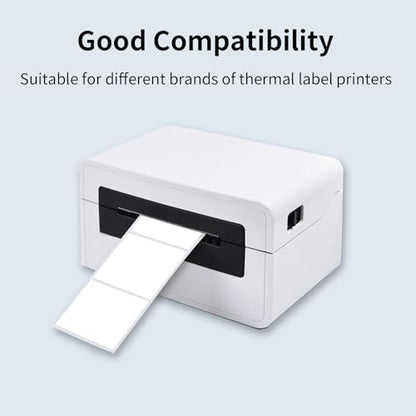 White Square Thermal Labels Printer Stickers- 2" x 2", Self-Adhesive Square Direct Thermal Labels Stickers, Waterproof/Perforation Line Design- 300 Sheets - color: White, size: Square 2'' X 2''