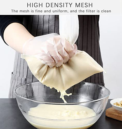 4PCS Large Size Fine Mesh Nylon Strainer For Kitchen，CheeseCloth For Straining With Handle Strainers ,Extra Fine Mesh Strainer Cheese Cloths Bulk Sieve For Cooking Kitchen Tools For Straining