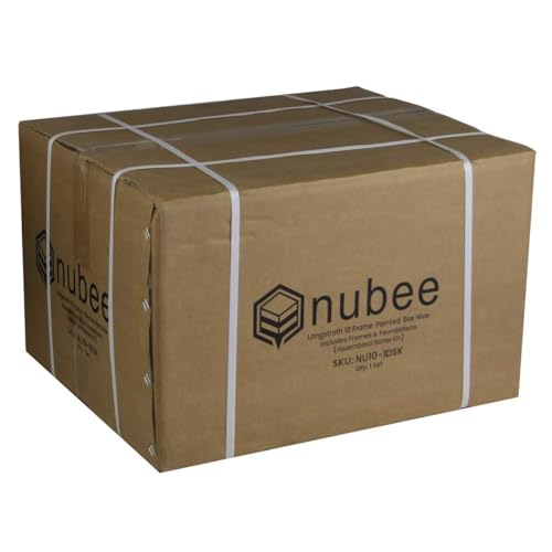 Nubee Deluxe Beehive Starter Kit with Dovetail Joints - Complete Beekeeping Set for Beginners Hive Construction, Protective Gear, and 10 Total Frame Capacity - size: 1 Deep Starter Kit