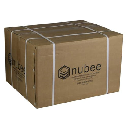 Nubee Deluxe Beehive Starter Kit with Dovetail Joints - Complete Beekeeping Set for Beginners Hive Construction, Protective Gear, and 10 Total Frame Capacity - size: 1 Deep Starter Kit