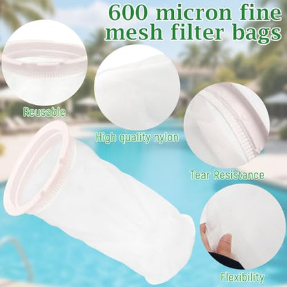 004152451700 600-micron fine mesh Bag, Compatible with Paramount Pool Skimmer Basket Filter, Suitable for Paraskim DDC/EDC Debris Collection Tanks