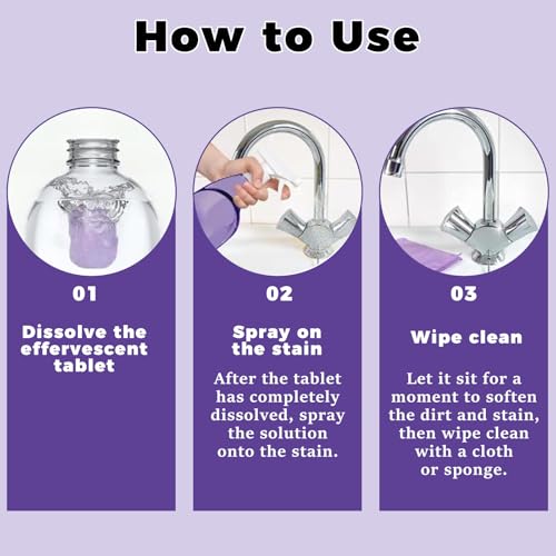 KUNAL All-In-One Multi Purpose Cleaning System with Cleaning Tablets,Spray Oven Cleaner, Multi-Surface Cleaners Spray for Every Stain-Cleaner(1 Bottle+12Tablet)