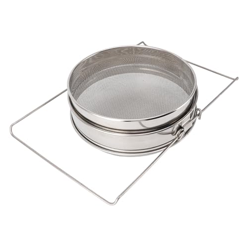 Sorandy Stainless Steel Honey Strainer, Double Sieve Beekeeping Equipment Honey Filter Screen with Extendable Arm 16.3in, for 5 Gallon Buckets