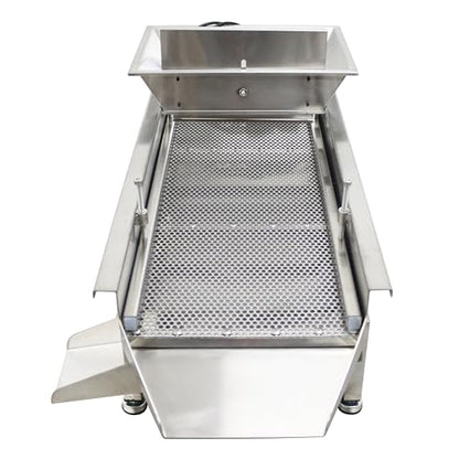 TECHTONGDA Straight Vibrating Sieve Screen Shaker Electric Linear Sifter Machine Stainless Steel One Layer Two Motors 9mm Round Hole Screen Size 11.8×31.5inch 110V - size: 9mm
