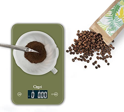 Ozeri Touch Professional Digital Kitchen Scale (12 lbs Edition) in Tempered Glass - color: Calla Green
