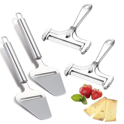 Linwnil 4Pieces Stainless Steel Wire Cheese Slicer Adjustable Thickness Cheese Cutter, Cheese Slicer Spatula Plane for Soft, Semi Soft, Semi-Hard Cheeses Kitchen Cooking Tool - size: 1"