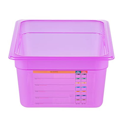 Restaurantware Food Storage Container 1 Pack of 9.5 qt Plastic Stackable Microwave-Safe Bin Dishwasher Safe Freezer Safe Purple Containers for Kitchen Storage - size: Half Size