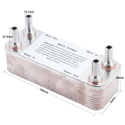 Brew beer 20 Plates Beer Wort Chiller x 1/2" NPT Garden Hose Thread Plate Heat Exchanger Stainless steel 304 Chillers
