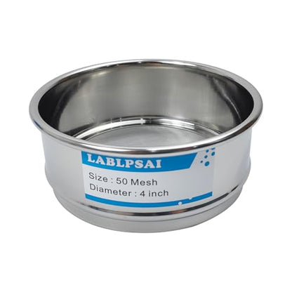 50 Mesh Lab Sieves 4" Diameter 304 Stainless Steel Wire Cloth Test Sieve for Industrial Laboratory Home - size: 50 mesh