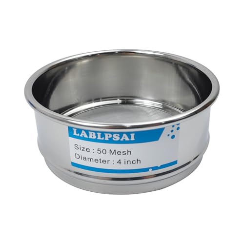 50 Mesh Lab Sieves 4" Diameter 304 Stainless Steel Wire Cloth Test Sieve for Industrial Laboratory Home - size: 50 mesh