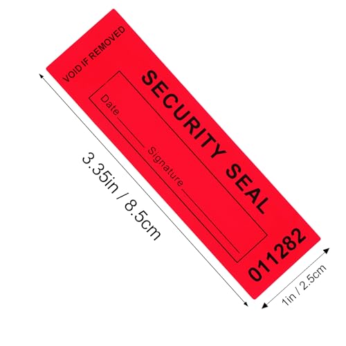 350pcs Tamper Evident Proof Security Warranty Void Total Transfer Seals/Stickers High Security Tamper for Reusable Package Serial Numbers(1 x 3.35Inches,red) - style: red 350