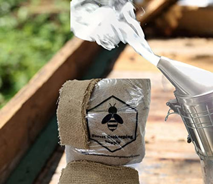 Hive Bee Smoker Fuel for Beekeeping | Jute Burlap Smoker Fuel | Lights Easily | Long Continuous Burn | Produces Light, Cool Smoke | 5 Pound Bag - size: 5 Pounds