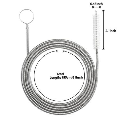 Long Drain Brush Flexible Feeding Tube Brush Slim Cleaning Brush Hose Pipe Brush - style: One Head White Color