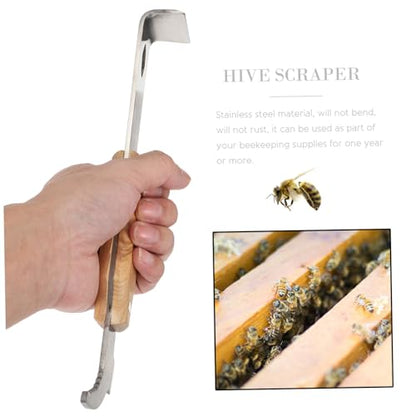 LIOOBO Beehive Frame Lifter Hive Cleaning Scraper Beehive Cleaning Tool Stainless Steel Beekeeping Equipment