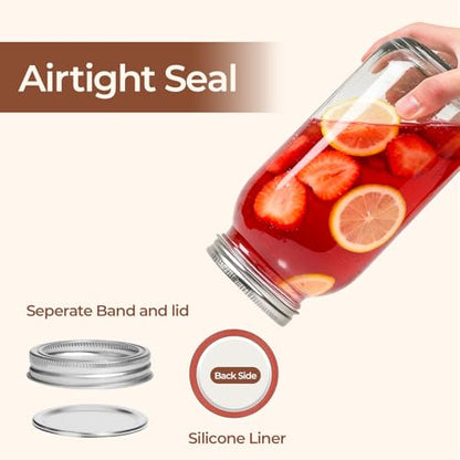 ComSaf 64 oz Wide Mouth Mason Jars 3 Pack, Half Gallon Glass Jars with Lids | BPA-Free Materials, Large Size, Canning Pickling Sauce, Meal Prep Salad, Sourdough, Flour And Sugar For Baking, Food Storage - size: Half Gallon wide mouth 3PCS