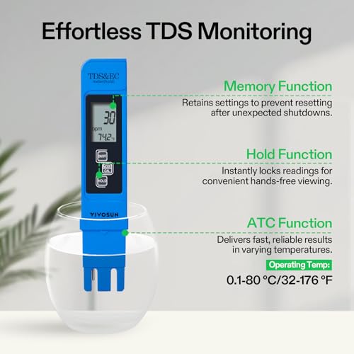 VIVOSUN Digital pH Meter, 3-in-1 TDS/EC/Temperature Meter, 3-in-1 Soil Moisture/pH/Light Tester Combo for Home, Garden and Hydroponics, Yellow-Blue-Green - color: Yellow, green, blue