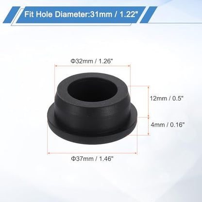 uxcell Silicone Hole Plug, Waterproof Round Rubber Stoppers Bottle Seal Plugs Tube Pipe End Caps for 31mm/1.22" Hole for Bathtub Bottle, Black - size: 31mm/1.22"