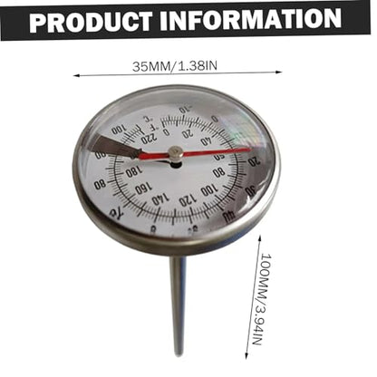 Liquid Thermometer Water Thermometer for Tea Kettle Stainless Steel Water Temperature with 1.4in Dial & 4in Probe Temperature Meter