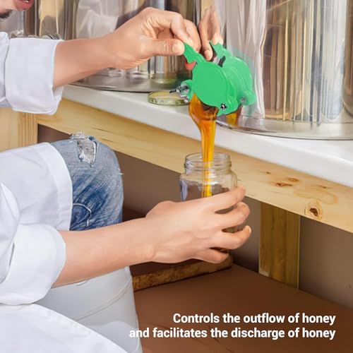 Honey Gate Valves, 2Pcs Plastic Beekeeping Extractor Tap Lever (Green) - color: Green