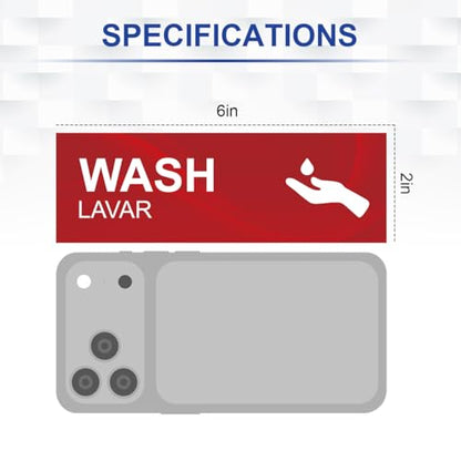 Magicfour Wash Rinse Sanitize Sink Labels, 6”x2” Small Size, 5 Pack 3 Compartment Sink Signs, Waterproof Sticker for Wash Station, Commercial Kitchens, Restaurant, Food Trucks, Dishwashing - size: 5Pcs Sink Labels 6”x2“