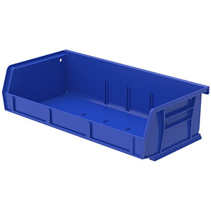 Akro-Mils 30232 AkroBins Plastic Storage Bins, Space-Saving Stackable Bins for Garage, Pantry, Craft Organization, 5-Inch x 11-Inch x 3-Inch, Blue, 8-Pack - color: Blue