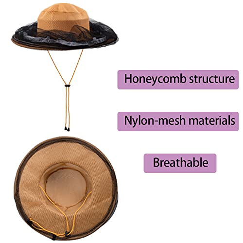 HunterBee Beekeeping Beekeepers Veil Hood hat and bee Gloves gnats Insect Bug Mosquito Hats apicultura Bees net Netting mesh hat Fishing Gardening Cap
