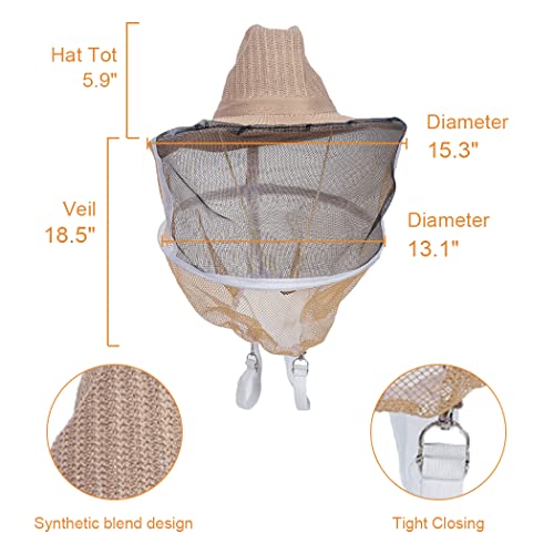 Beehive Starter Kit 8-Frame Bee Boxes and Frames Beehive Kit Wax Coated Bee Hives and Supplies Starter Kit Including Beekeeping Tools Kit with Beekeeping Veil - size: 8 Frames
