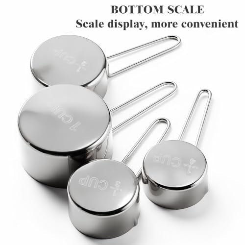 13pcs Stainless Steel Measuring Cups and Spoons Set, Including 8 Double-Sided Magnetic Measuring Spoons Set & 1 Leveler, 4 Metal Measuring Cups - color: Black