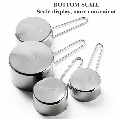 13pcs Stainless Steel Measuring Cups and Spoons Set, Including 8 Double-Sided Magnetic Measuring Spoons Set & 1 Leveler, 4 Metal Measuring Cups - color: Black