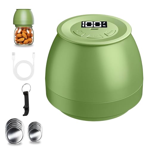 FUTUREZEN Electric Mason Jar Vacuum Sealer for Regular & Wide Mouth Canning Jars, Automatic Sealing Machine Kit for Food Storage & Fermentation, Mouth Mason Jar Lids, Bottle Opener, USB-C Cable, Green - color: Green