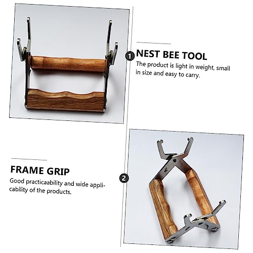 1Pc Stainless Steel Beehive Frame Grip Tool Easy to Use Honeycomb Spleen Lifter Clip for Beekeeping Essential Hive Frame Holder for Inspecting and Moving Bee