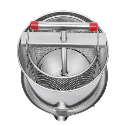 12.6L/3.3Gal Manual Press Machine Fruit Wine Press with T-Handle, Stainless Steel Wine Making Equipment Manual Cheese Press Grape Cider for Pressing Cheese, Herbs, Olive Oil, Honey