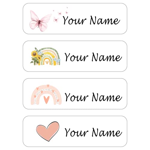 Custom Waterproof Dishwasher Safe Kid Name Labels for Daycare(128 Pack), Camp, School Supply, Baby Bottles, Lunch Boxes and Cups, Travel. Cute Personalized Design Name Stickers (Pattern 9) - color: Pattern 9