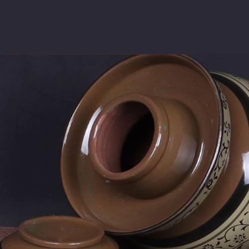 Large Ceramic Pickle Jar with Lids, Traditional Chinese Porcelain Pickle Jar,Ceramic Fermentation Crock with Water Seal Airlock Lid,Sauerkraut Crock for Pickling 2.5kg (2.5kg - size: 2.5kg