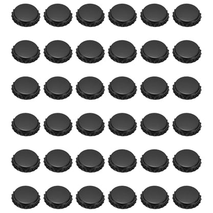 uxcell 108 Pcs Oxygen Absorbing Beer Bottle Caps, 32mm Pry Off Bulk Crown Caps Bottle Toppers for Soda Beer Wine Glass Bottles Home Brewing DIY Pendants or Craft Scrapbooks, Black - color: Black