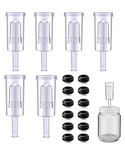 Airlock Set for Fermentation,12 Pieces Silicone Grommets and 6 Pieces Plastic Airlock for Preserving,Brewing, Beer, Wine,Making Wine, Fermenting Sauerkrau, Kimchi