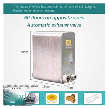60 Plates Brazed Plate Heat Exchanger Stainless Steel Water Beer Wort Chiller for Home Brewing Beer(4) - size: 4