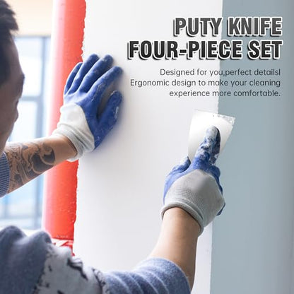 Fishark Putty Knife, 6 Inch One Piece Stainless Steel Scraper, Spackle Knife, Putty Knife Scraper, Wallpaper Scraper Paint Scraper Tool for Drywall Repair, Removing Wallpaper, Mud, Applying Plaster - color: 6″