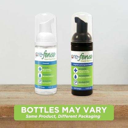 Travel Foam Hand Sanitizer - Kills 99.9% of Common Germs - Alcohol-Free - Moisturizing, Non-Skin Drying, Water-Based Formula - Made in USA - Unscented - Travel Size - 1.5 oz - 6 Pack - size: 1.5 Fl Oz (Pack of 6)